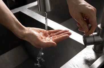 Low water pressure from stainless steel kitchen sink